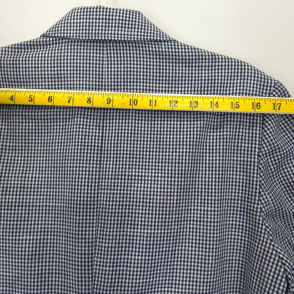 Pendleton Country Sophisticates Blazer Women 14 Navy Check‎ Silk Blend USA VTG